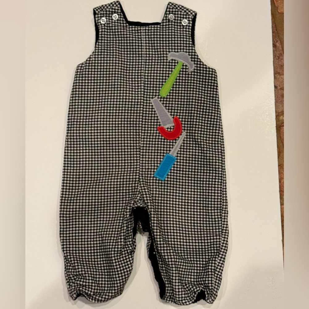 The Bailey Boys Reversible Longall / Jon Jon – Tools & Candy Cane – 9 Months